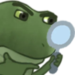 🔎 7827ba53 frog, magnifying glass, searching, investigation, detective whatsapp sticker