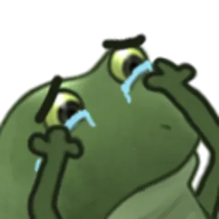 😔 b4b77561 frog, sad, crying, meme whatsapp sticker