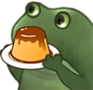 🍮 f0d0dde6 frog, pudding, food, dessert, animal whatsapp sticker