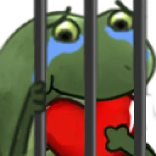 😁 08f69f7e 개구리, 슬픈, 울음, 감옥, 하트, 만화 telegram sticker