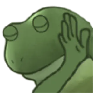 😂 57583e01 개구리, 얼굴 감싸기, 실망, 당황 telegram sticker