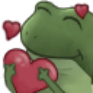 😂 c0e05ed9 개구리, 사랑, 하트, 귀여운, 동물, 발렌타인데이 telegram sticker