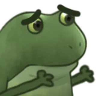 🙁 2549f713 개구리, 초록색, 동물, 두꺼비 telegram sticker