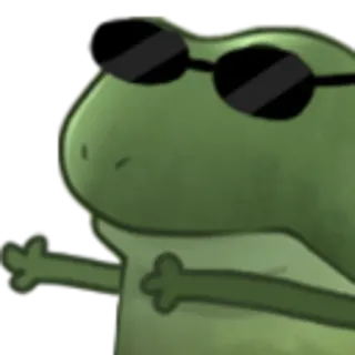 🙈 a672da75 개구리, 멋진, 선글라스, 밈, 동물 telegram sticker