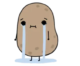 😭 06783d77 batata, chorando, triste, emoji, desenho, legume, lágrimas telegram sticker