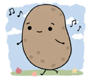 😊 93ef8df3 batata, comida, fofo, dançando, desenho animado, kawaii, feliz telegram sticker