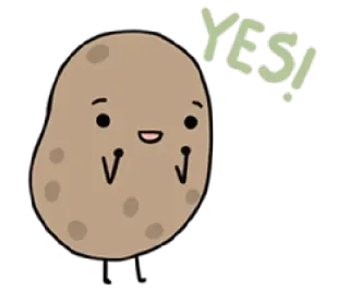 👍 e1571151 YES! Batata, Desenho animado, Fofo, Sim, Vegetal, Comida telegram sticker
