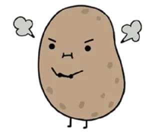 😡 fa9825f1 batata, bravo, desenho animado, vegetal, expressão, rabugento, adesivo telegram sticker
