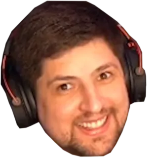 😊 0cfd2f43 retrato, hombre, sonriendo, auriculares whatsapp sticker