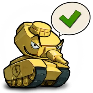 👍 8de05a84 xe tăng, phương tiện, quân đội, hoạt hình, dấu kiểm telegram sticker