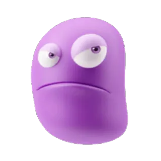 😒 433c9cde Emoji, Ungu, Sedih, Suasana hati, Ekspresi telegram sticker