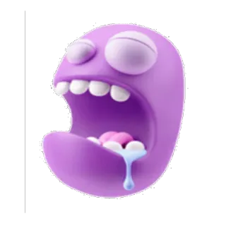 😖 4587e2a6 Emoji, Wajah, Lelah, Mengantuk, Menguap, Ungu, 3D, Tidur telegram sticker