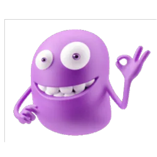 ✋ 6da026a7 Kartun, Karakter, Blob, Ungu, Tanda OK, Gestur telegram sticker