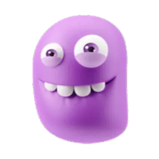 😋 9904b07f Kartun, Emoji, Lucu, Senang, Ungu, Stiker telegram sticker