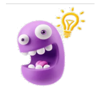 😇 d4ccbef6 Kartun, Monster, Ide, Lampu, Senang, Ungu, Makhluk telegram sticker