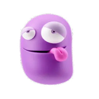 😌 f3e057e4 ungu, kartun, lucu, emoji, konyol, bodoh, lidah telegram sticker