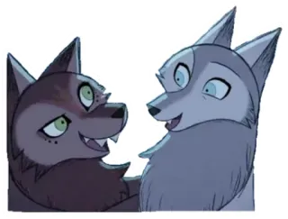 😃 3920136c 늑대, 늑대들, 동물, 만화, 우정, 귀여운 telegram sticker