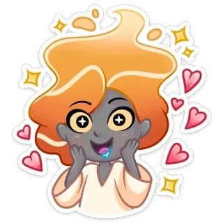 😍 930bbfc5 cartoon, sparkles, hearts, sticker, excited telegram sticker