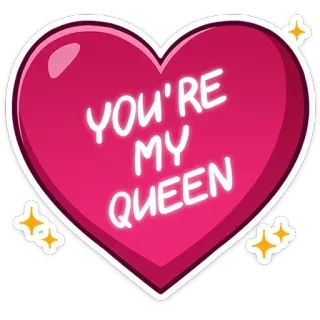 ❤ c5c46878 YOU'RE MY QUEEN heart, love, queen, relationship, romantic telegram sticker