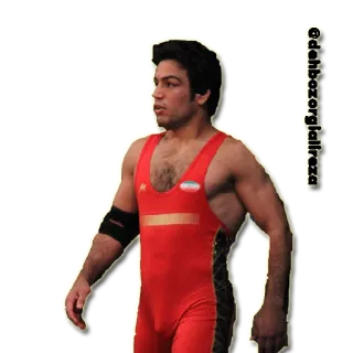 😗 c476f3fa @dehbozorgjalilreza Lottatore, Atleta, Uomo, Body rosso, Sport, Wrestling telegram sticker