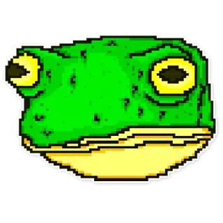 🐸 bf491e02 Frosch, grün, Pixel, verpixelt, Tier, Cartoon whatsapp sticker