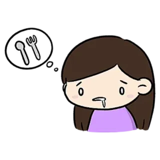 😺 297dabb2 Cartoon, Honger, Eten, Voedsel, Hongerig, Lepel, Vork whatsapp sticker