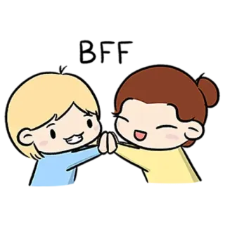 😺 3c01facf vrienden, high five, cartoon, schattig, vriendschap, viering whatsapp sticker