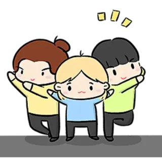 😺 facd3622 cartoon, mensen, feest, groep whatsapp sticker