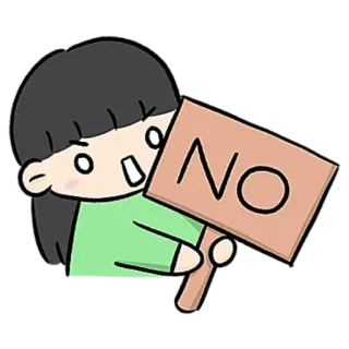 😺 fc5f3064 NO protest, afwijzing, negatief, bord, cartoon whatsapp sticker