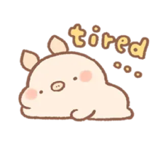 😪 4cd4bc72 tired 猪, 累, 可爱, 动物, 卡通, 困 telegram sticker