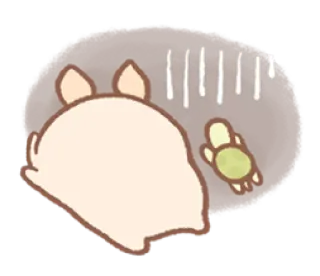 😓 ad81c657 贴纸, 动物, 卡通, 可爱, 乌龟, 兔子, 悲伤, 插画 telegram sticker