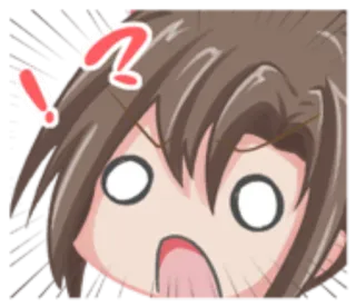 🐜 4e99fe87 Animé, Manga, Dessin animé, Choc, Surprise, Exclamation, Expression whatsapp sticker