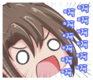 🌒 98cef993 啊啊啊啊啊啊啊啊啊 animé, manga, cartoon, choqué, surpris, exclamation whatsapp sticker