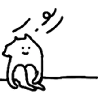 😺 344613b6 lindo, animal, sentado, dibujo animado, garabato whatsapp sticker