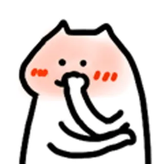 😺 9110b503 dibujos animados, gato, rubor, lindo, animal whatsapp sticker