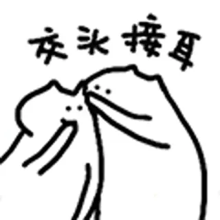 😺 a371f032 交头接耳 susurro, hablando, charlando, orejas, chino whatsapp sticker