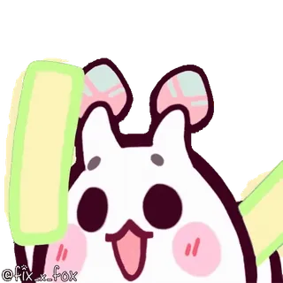 😀 303ceeed @fix_x_fox kelinci, imut, kartun, binatang, pastel, stiker, bunny, emoji telegram sticker