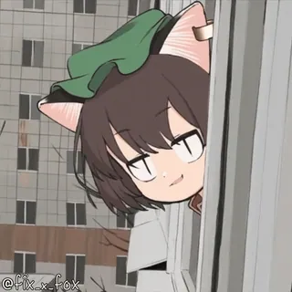 🖕 4f388814 @fix_x_fox Anime, Gadis kucing, Imut, Seni digital, Kartun, Jendela telegram sticker