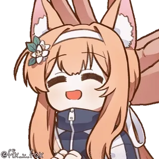 🤗 569b0af4 @fix_x_fox Gadis anime, Rubah, Kawaii, Imut, Kartun, Chibi, Fanart telegram sticker