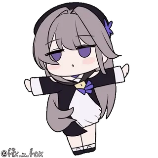 😃 8ac462b1 @fix-x-fox Anime, Chibi, Karakter, Ungu, Lucu, Stiker telegram sticker