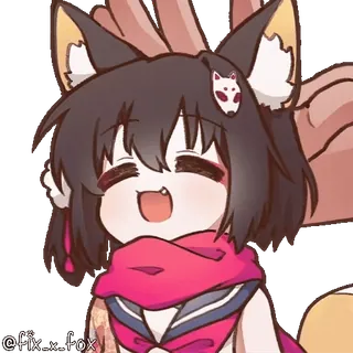🥰 d3f67e78 @fix-x-fox Anime, Gadis rubah, Kawaii, Lucu, Chibi telegram sticker