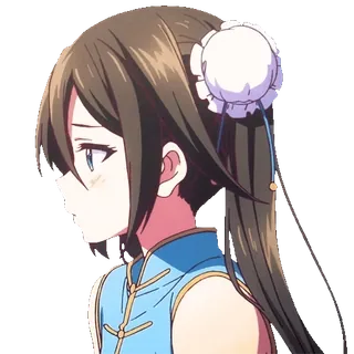 😅 fe858a2d Gadis anime, Karakter anime, Gaun biru, Kartun, Rambut panjang, Ilustrasi telegram sticker