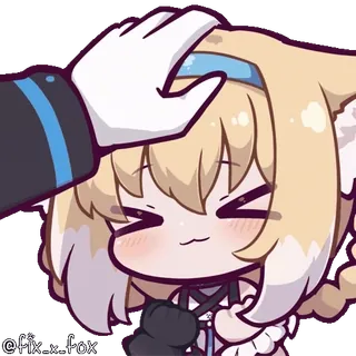 🤗 63f530a2 @fix-x-fox Anime, Volpe, Carino, Coccole in testa, Kawaii, Chibi, Sticker telegram sticker