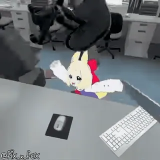 😡 798c2323 @fix_x_fox carino, ufficio, anime, cartone animato telegram sticker
