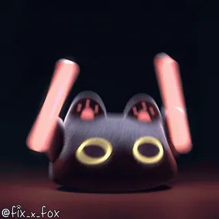 🥳 b81e4bee @fix_x_fox carino, gatto, animato, luminoso, volpe telegram sticker