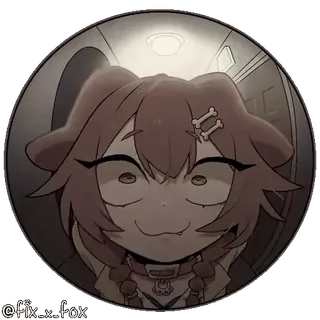 👀 dc9642da @fix_x_fox cane, anime, cartone animato, Hololive, Vtuber, orecchie da cane, fan art telegram sticker