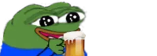🐸 df49c440 Pepe the Frog เปเป้, กบ, เบียร์, ดื่ม, มีม telegram sticker