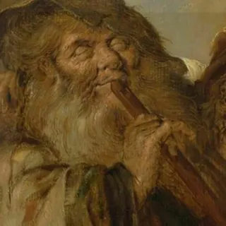 🎺 74934e2b alter Mann, Pfeife, Bart, Porträt telegram sticker