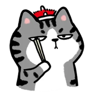 😠 043b30e7 mèo, động vật, hình vẽ, đũa, biểu cảm, hài hước telegram sticker