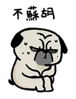 🤢 d556f1ef chó pug, chó, hoạt hình, động vật, buồn, dễ thương telegram sticker